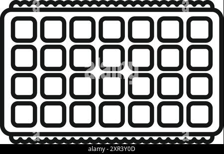 Empty ice cube tray mold is waiting to be filled with water and placed in the freezer to make ice Stock Vector