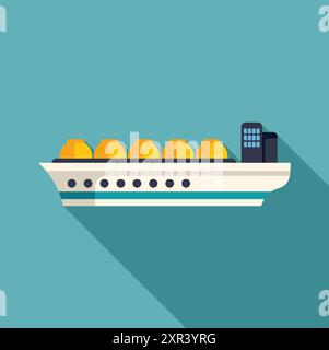 Lng tanker ship sailing on the sea and delivering liquefied natural gas Stock Vector