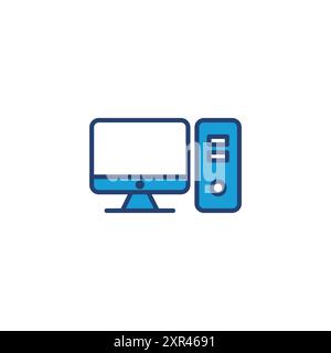 Computer icon vector. computer monitor icon vector. Stock Vector