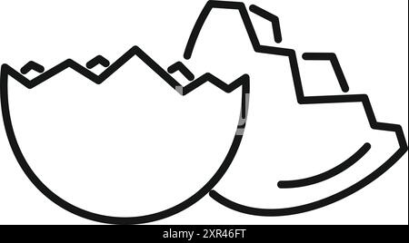 Open eggshell separating, symbolizing new beginnings and potential Stock Vector
