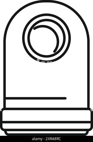 Line drawing of a washing machine, showing the control panel and the door Stock Vector