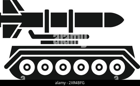 Black silhouette of a military tank launching a rocket missile Stock ...
