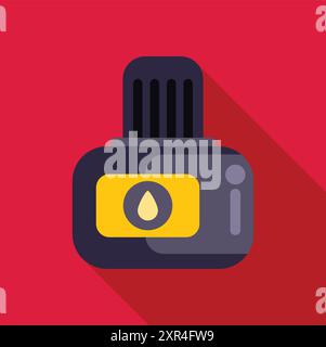 Ink cartridge icon showing the ink level indicator with a long shadow Stock Vector