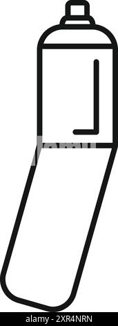 Simple line art icon of a spray paint canister lying down, ready to create street art Stock Vector