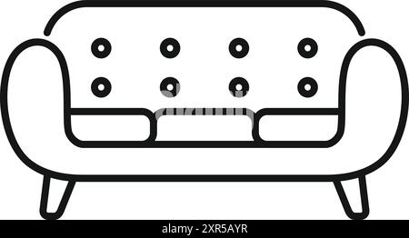 Comfortable sofa with rounded edges for spending quality time at home Stock Vector