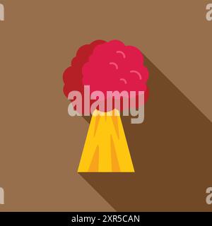 Large mushroom cloud is rising, casting a long shadow Stock Vector