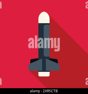Ballistic missile is carrying a nuclear warhead, symbolizing international conflict and military power Stock Vector