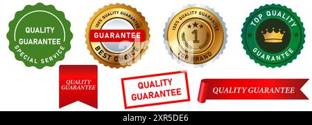 quality guarantee warranty premium product marketing product design icon stamp collection Stock Vector