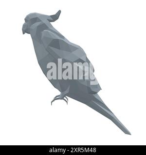 Polygonal Animals parrot icon. Vector stock illustration. Parrot macaw vector icon. Wild bird illustration. Stock Vector