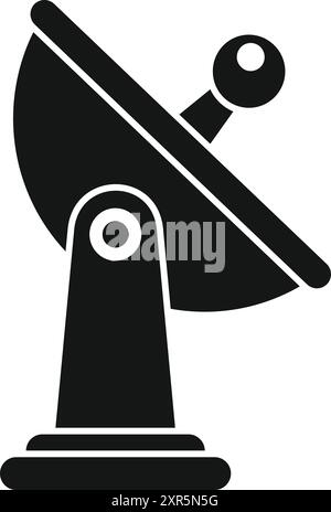 Satellite dish receiving signal from space for communication Stock Vector