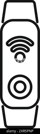 Smartwatch connecting to wifi icon showing wireless technology Stock Vector
