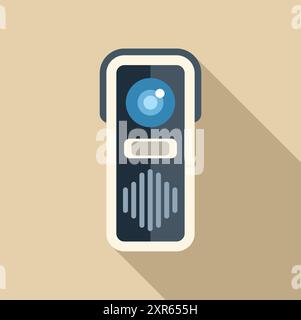 Modern intercom system with camera and speaker providing security and communication Stock Vector