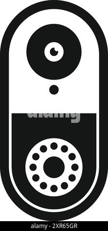 Modern smart doorbell is providing security and peace of mind Stock Vector