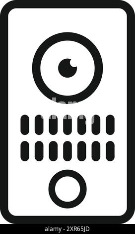 Modern video intercom system is enhancing security and providing convenient access control Stock Vector