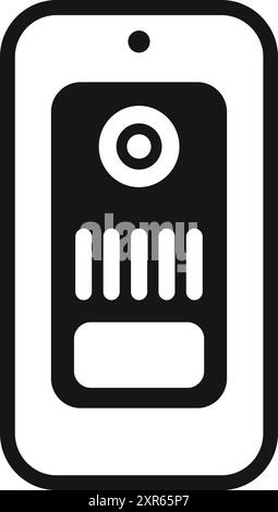 Simple icon of a modern intercom system displaying access control buttons Stock Vector