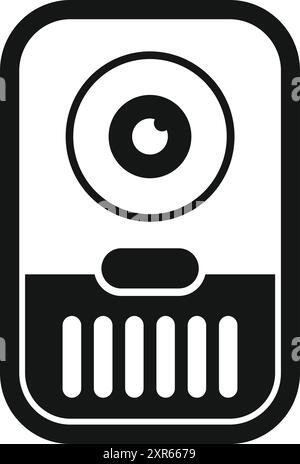 Simple icon of a smart doorbell, providing security and peace of mind Stock Vector
