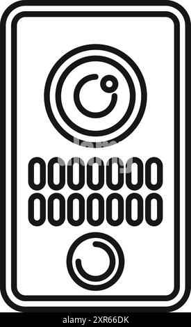 Intercom pixel perfect linear icon. Talkback. Door phone. Voice ...