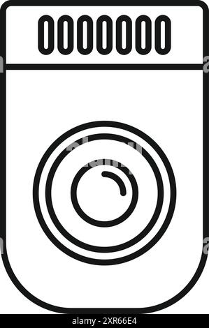 Icon of a fingerprint scanner integrated into a modern electronic lock, symbolizing advanced security measures Stock Vector