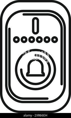 Line art icon of a wireless intercom system receiving a call Stock Vector