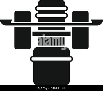 Space station orbiting around earth icon, simple style Stock Vector