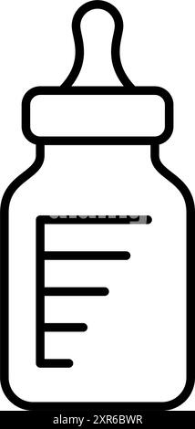 Baby feeding bottle. Pixel perfect, editable stroke vector icon Stock Vector