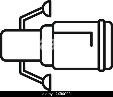 Line art icon of a professional video camera used for filming movies and tv shows Stock Vector