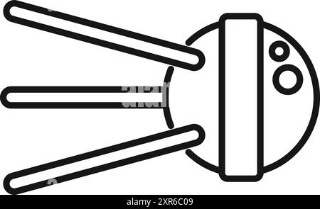 Sputnik satellite is orbiting the earth transmitting signals back to earth Stock Vector