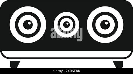 Sound bar standing on a surface, offering a powerful audio experience Stock Vector