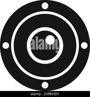 Simple icon of a round audio speaker, representing sound and music Stock Vector