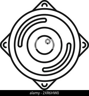 Outline icon of a round web camera recording video content Stock Vector
