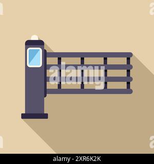 Automatic security gate system controlling access point to restricted area Stock Vector