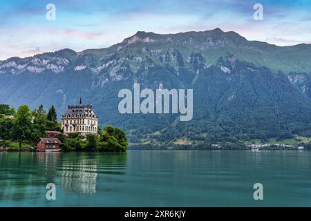 Panoramic view  of the Seltwald village at Brienz lake in Switzerland Stock Photo