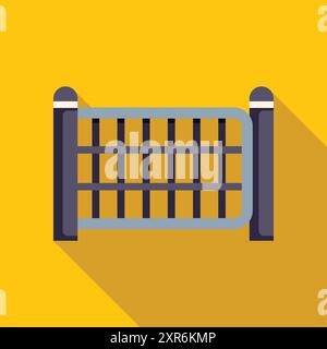 Metal security barrier gate restricting access to a restricted area Stock Vector