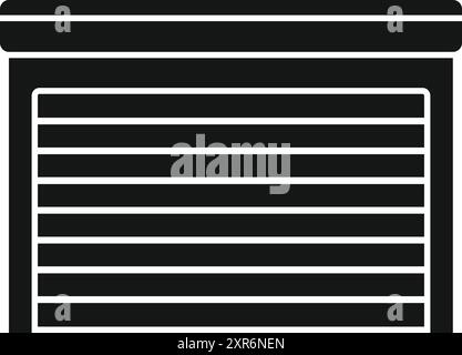 Simple illustration of a closed garage door, providing security and peace of mind Stock Vector