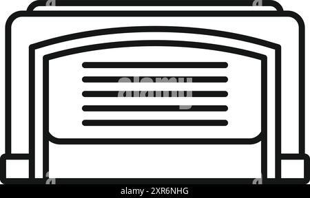 Outline icon representing an automatic garage door, ideal for projects related to home improvement, construction, and security Stock Vector