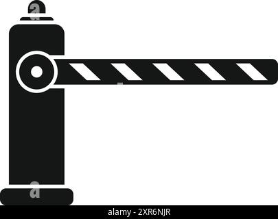 Black and white icon of a parking barrier restricting access Stock Vector