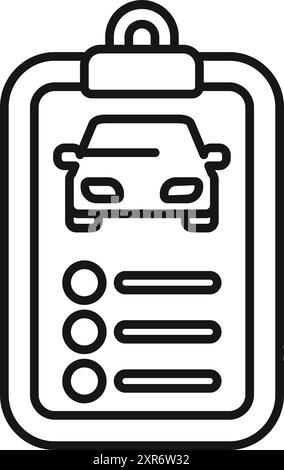 Clipboard showing car service checklist being inspected for automobile maintenance Stock Vector