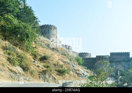 A section of the Kumbalgarh Fort in Udaipur, Rajasthan, India Stock Photo