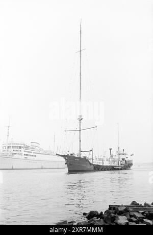 Ship Mi Amigo, sailing under the flag of Panama, which is the base of the radio station Caroline, is ready to go to sea again. The ship was damaged in mid-January and has since been docked in Zaandam for repairs., IJmuiden, The Netherlands, 05-04-1966, Whizgle Dutch News: Historic Images Tailored for the Future. Explore The Netherlands past with modern perspectives through Dutch agency imagery. Bridging yesterday's events with tomorrow's insights. Embark on a timeless journey with stories that shape our future. Stock Photo