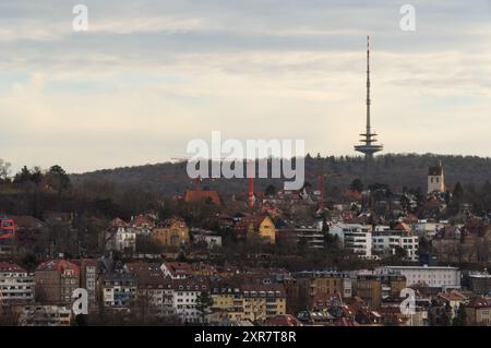 Overlook from the Stuttgart City Library at the Mailänder Platz, Stuttgart, Germany Stock Photo