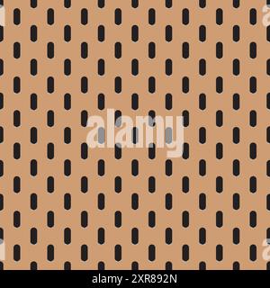 Peg board perforated texture background material with oval holes seamless pattern board vector illustration. Stock Vector