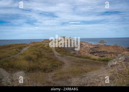 Fort Grey and Guernsey Shipwreck museum in Rocquaine bay Stock Photo