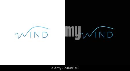 Simple and modern Wind logo design Stock Vector