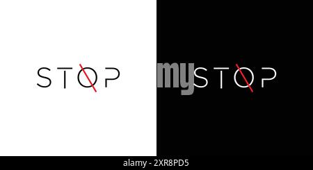 Simple and Unique Stop logo design Stock Vector