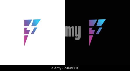 Modern and sophisticated F Electric logo design Stock Vector