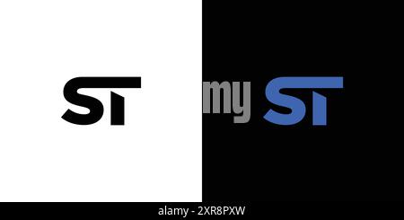 Modern and strong ST logo design Stock Vector