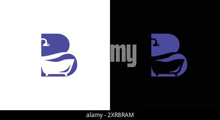 The bathroom logo design is unique and modern Stock Vector