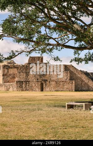 Monte Alban, Oaxaca. Ancient pyramids in the archaeological zone Stock Photo