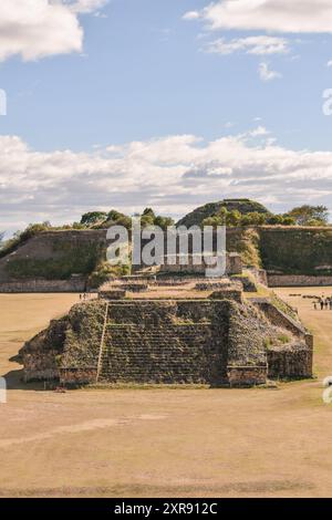 Monte Alban, Oaxaca. View of old ruins of archaeological zone Stock Photo