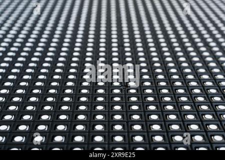 LEDs on the surface of the LED screen module close-up front view ...